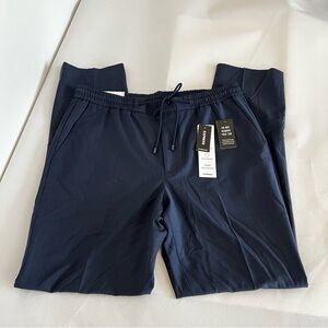 Express Elastic waist Size 32 X 32 Navy Blue Dress Pants Extra Slim